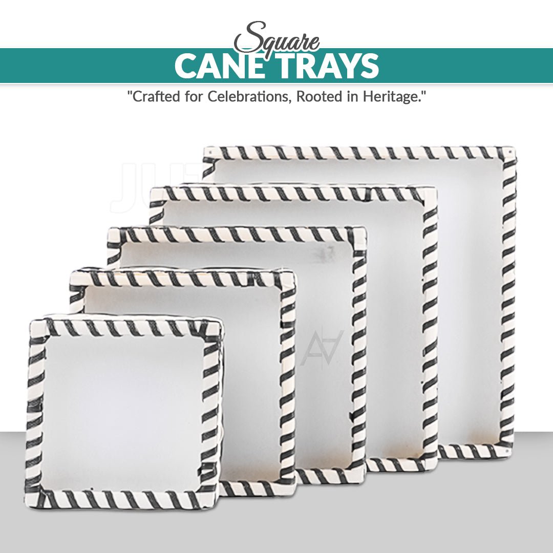 White Square Cane Basket for Home or Gifting - aliakbardecoration